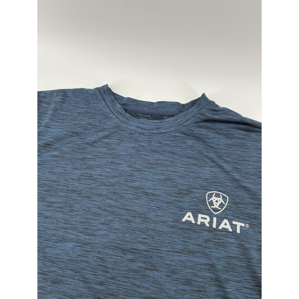 Ariat Tek Heat Series Shirt Small Blue Short Sleeve Heat Series Performance